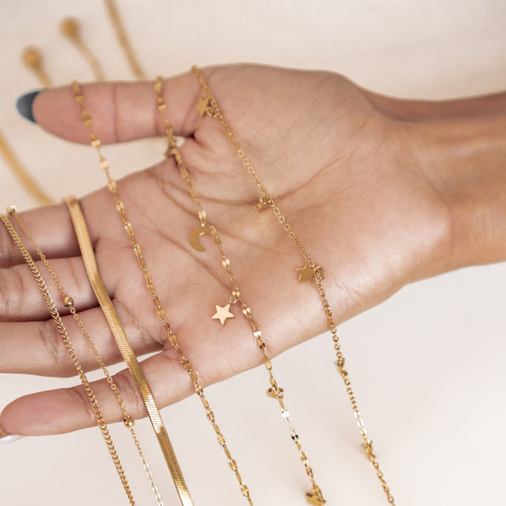 Unisex Runde Schlangenkette Gold