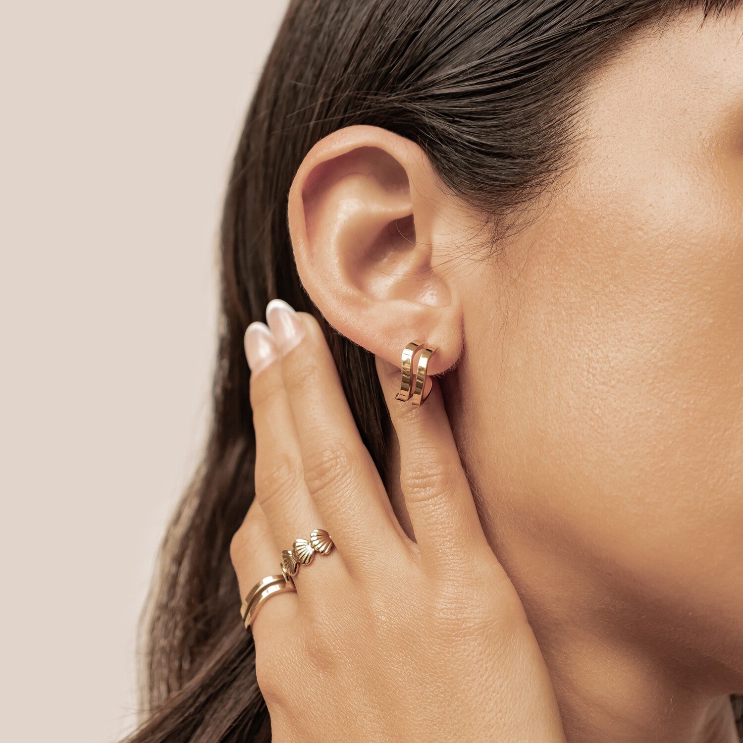 Pendientes Aros Ondulados Waterproof
