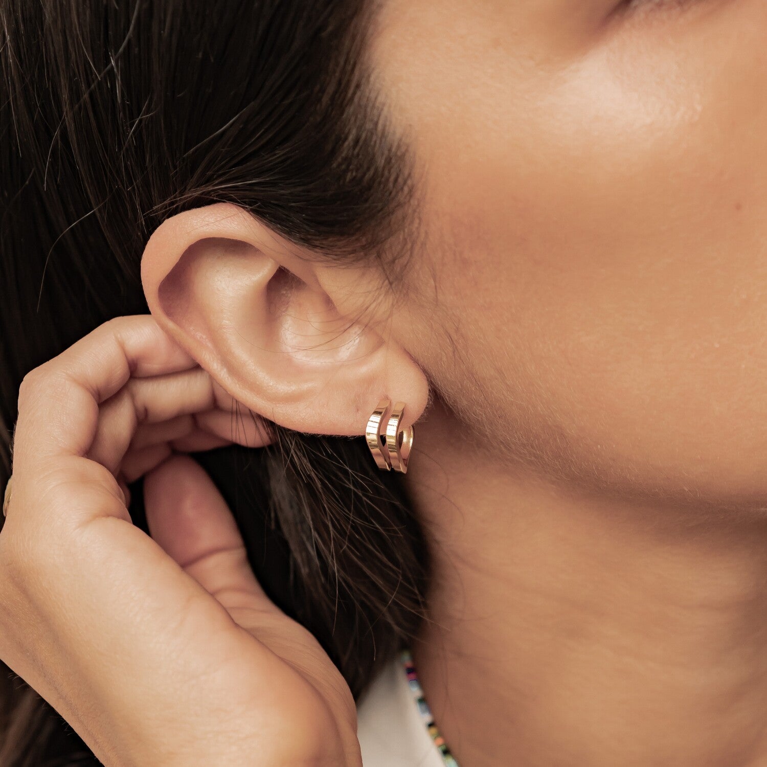 Pendientes Aros Ondulados Waterproof