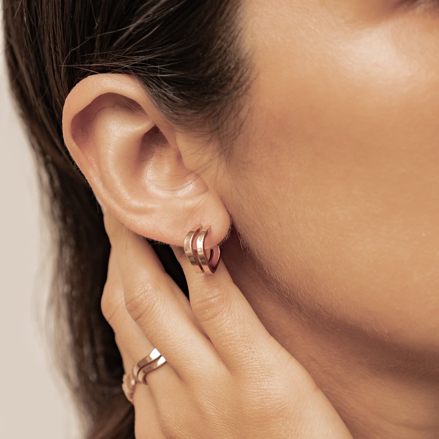 Pendientes Aros Ondulados Waterproof