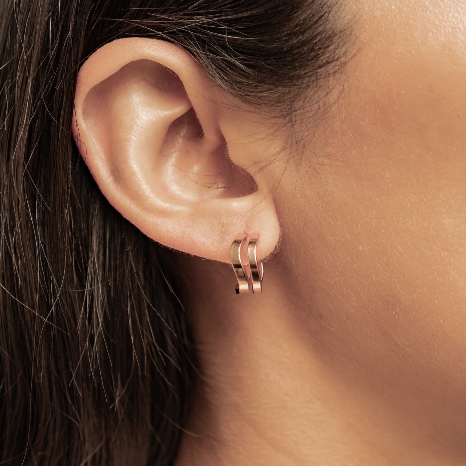 Pendientes Aros Ondulados Waterproof