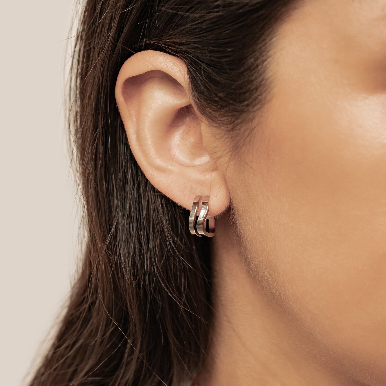 Pendientes Aros Ondulados Waterproof