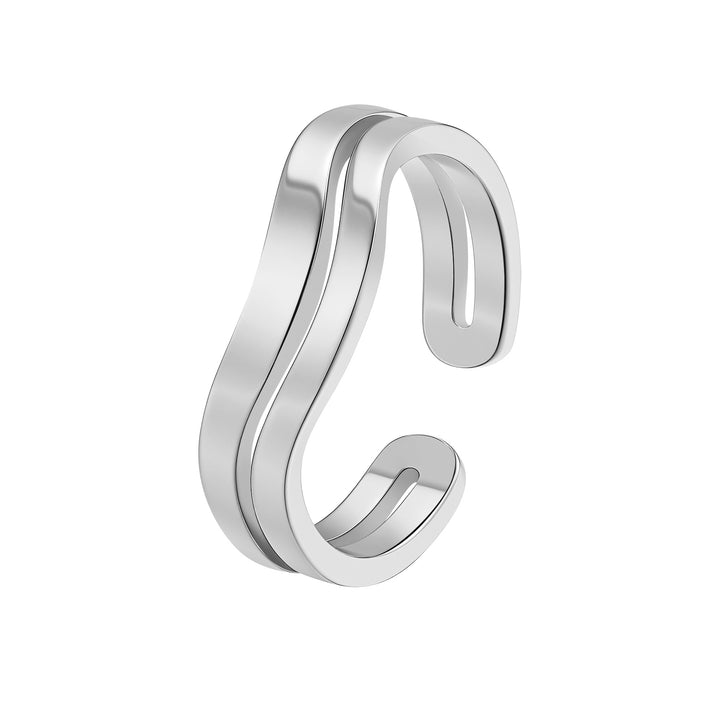 Bague Ouverte Ondulée Résistante à l’Eau