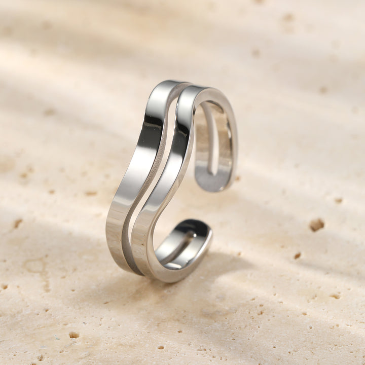 Bague Ouverte Ondulée Résistante à l’Eau