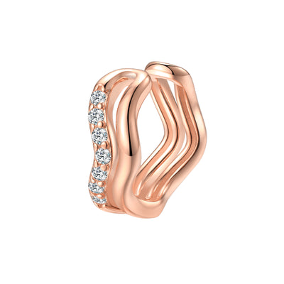 Ear Cuff Ondulado Pavé Plata de Ley 925