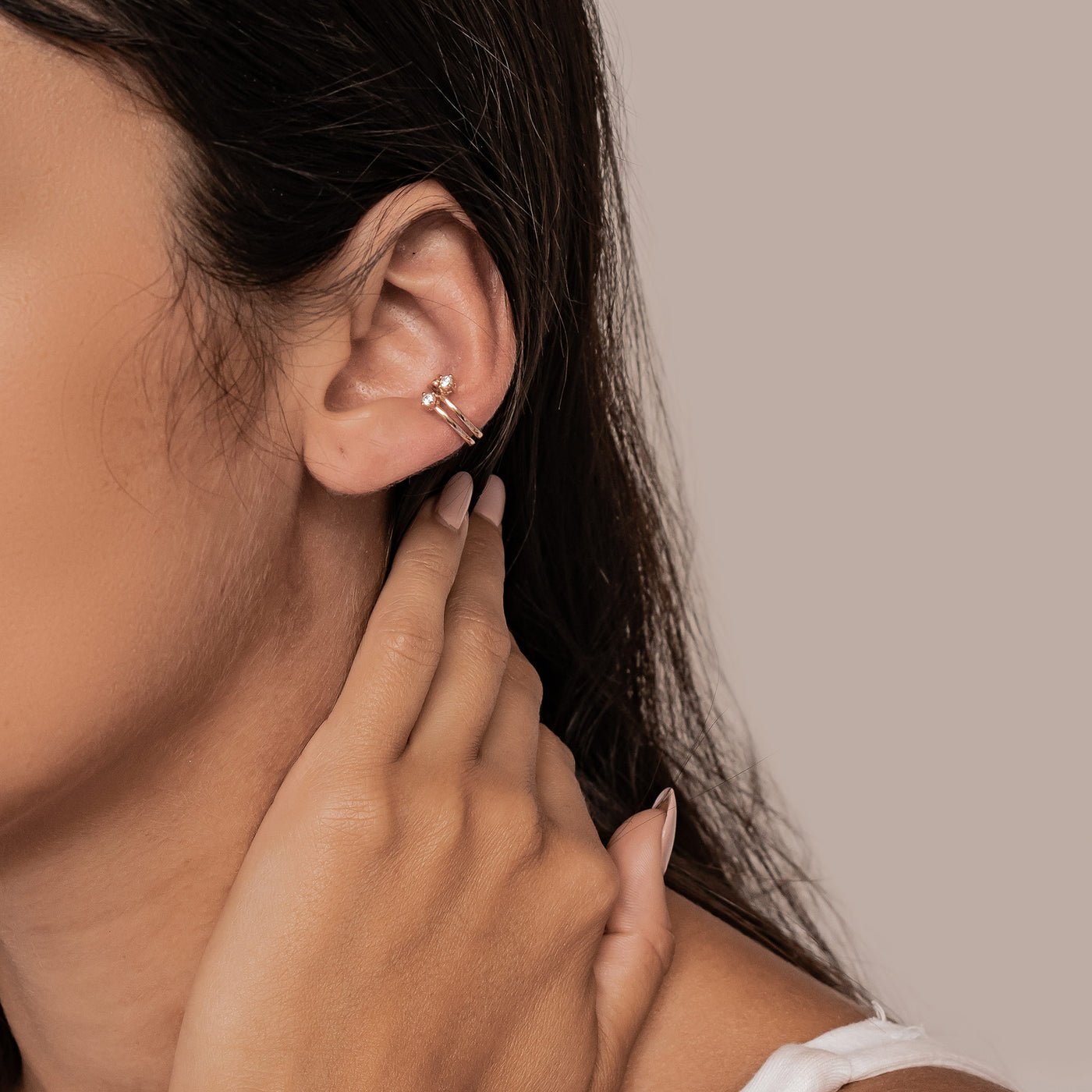 Ear Cuff Ondulado Pavé Plata de Ley 925