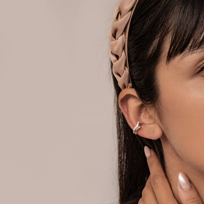 Ear Cuff Ondulado Pavé Plata de Ley 925