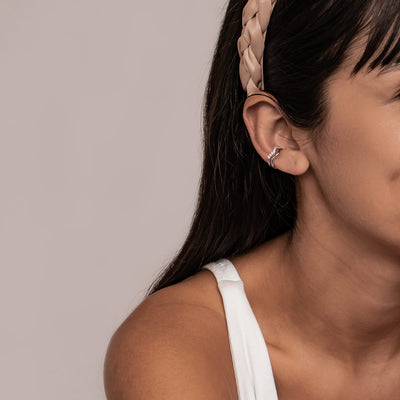 Ear Cuff Ondulado Pavé Plata de Ley 925