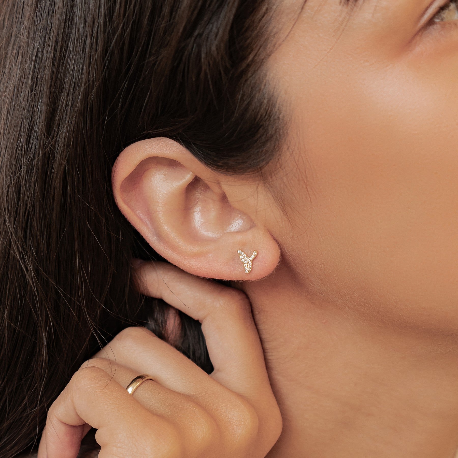 Pendientes Botón Cola Ballena Brillo Plata de Ley 925