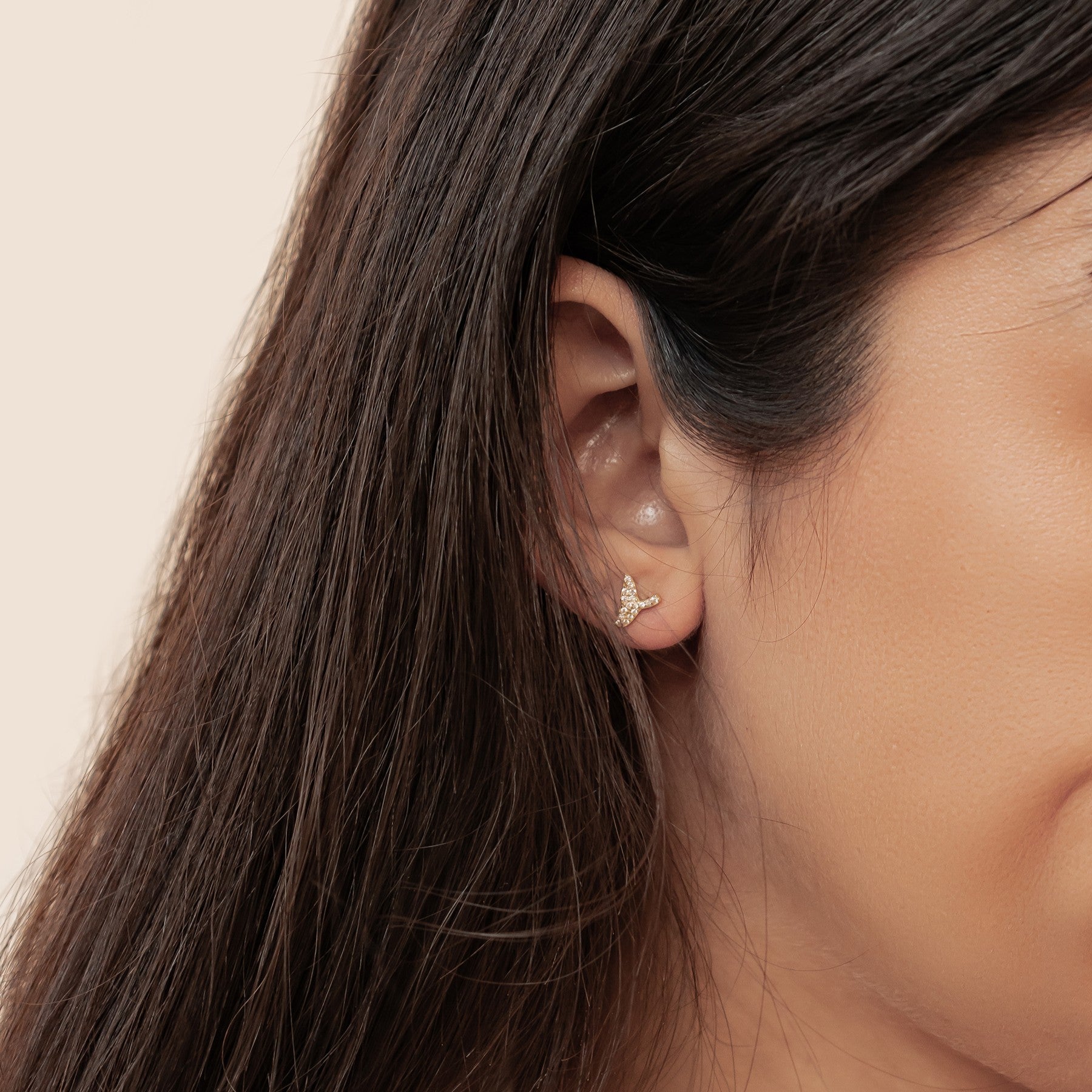 Pendientes Botón Cola Ballena Brillo Plata de Ley 925