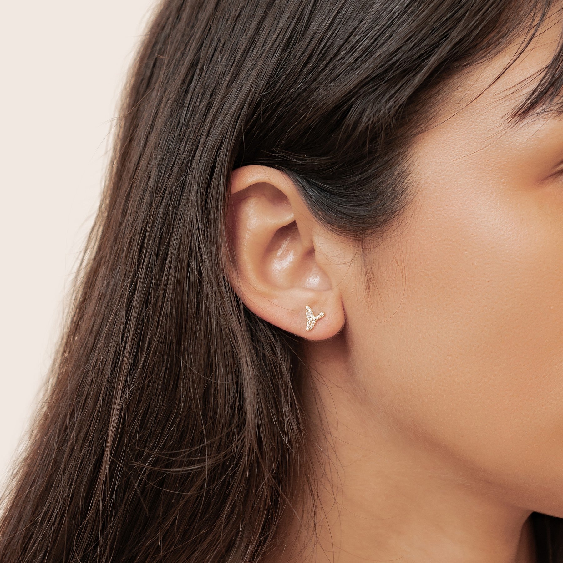 Pendientes Botón Cola Ballena Brillo Plata de Ley 925