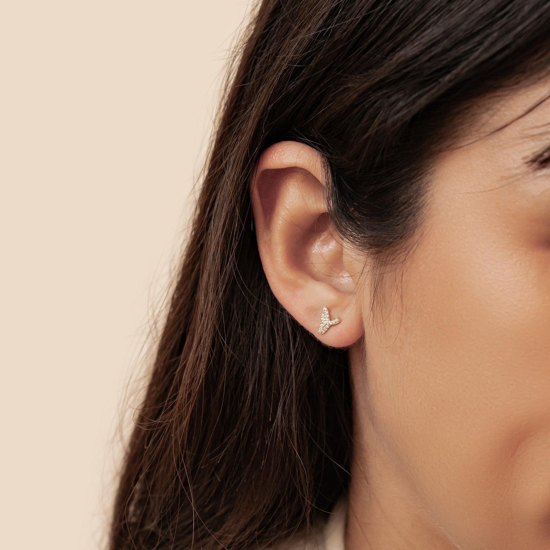 Pendientes Botón Cola Ballena Brillo Plata de Ley 925