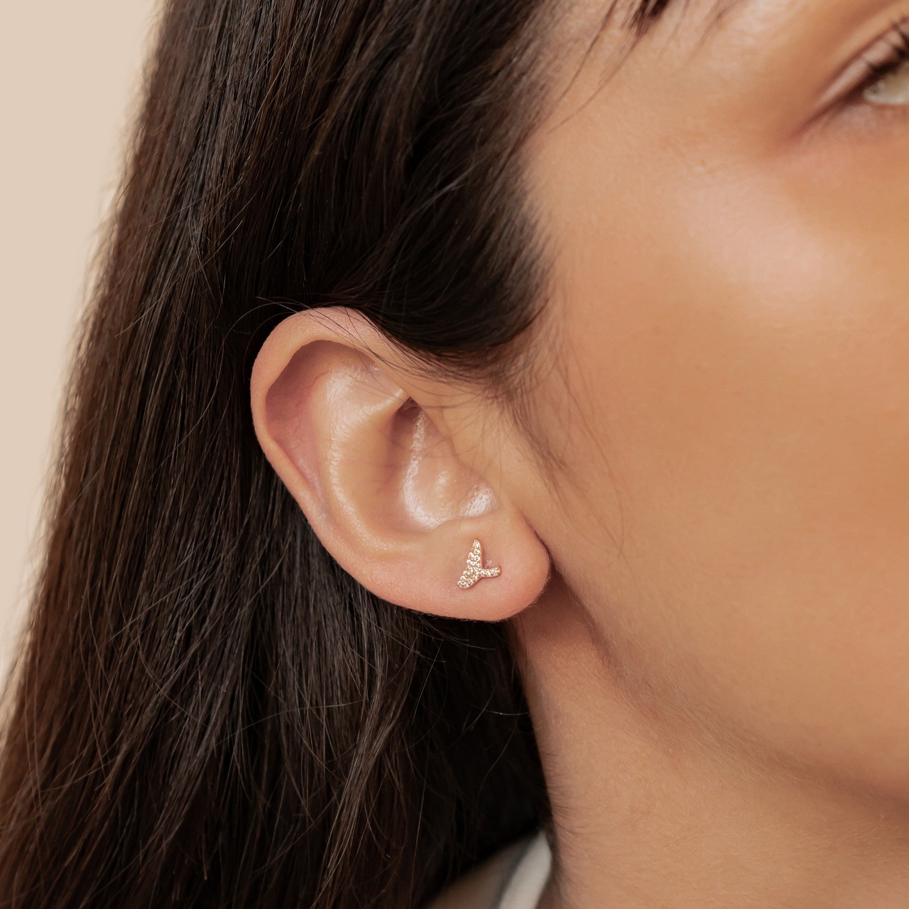 Walflossen Sparkle Ohrstecker Sterling Silber