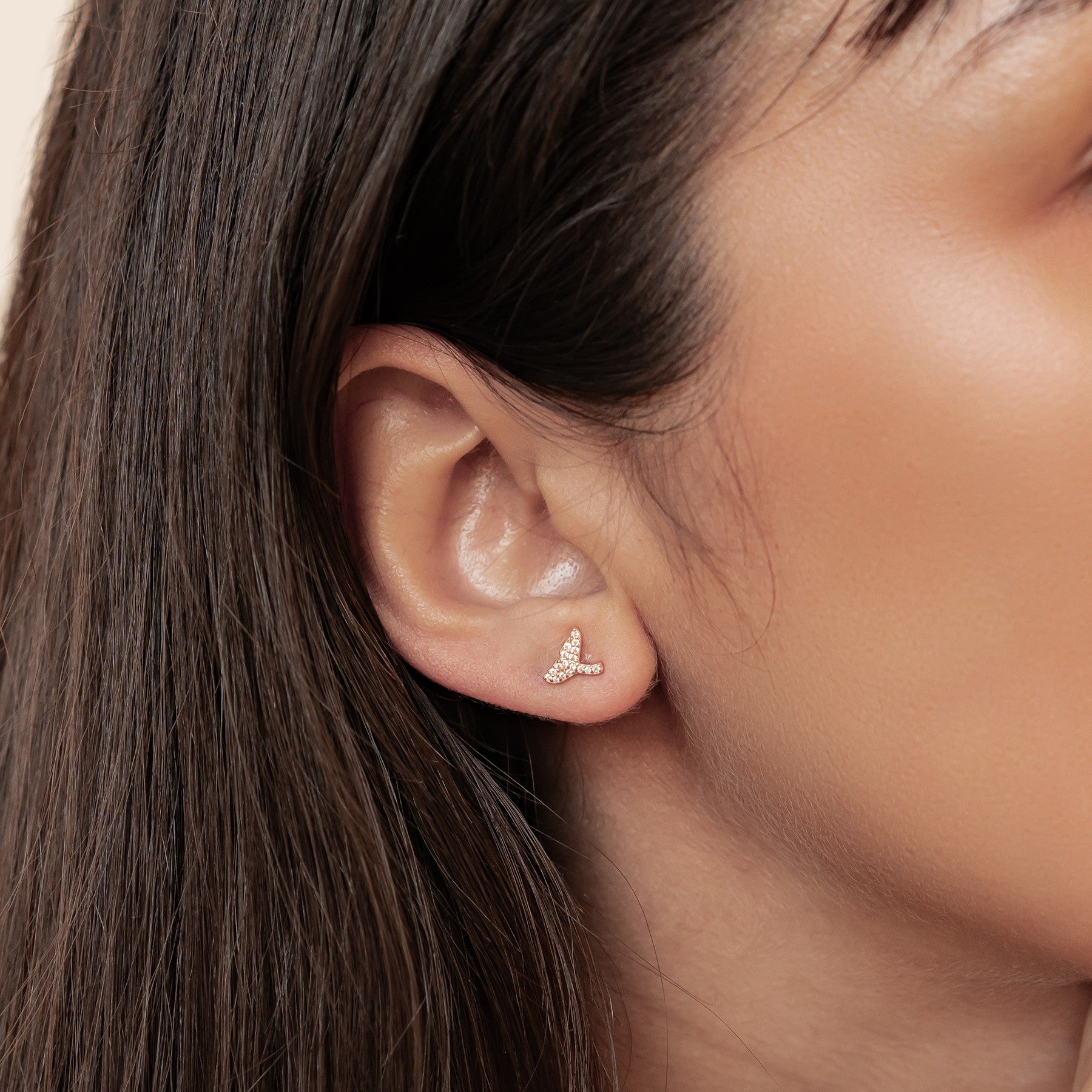 Walflossen Sparkle Ohrstecker Sterling Silber