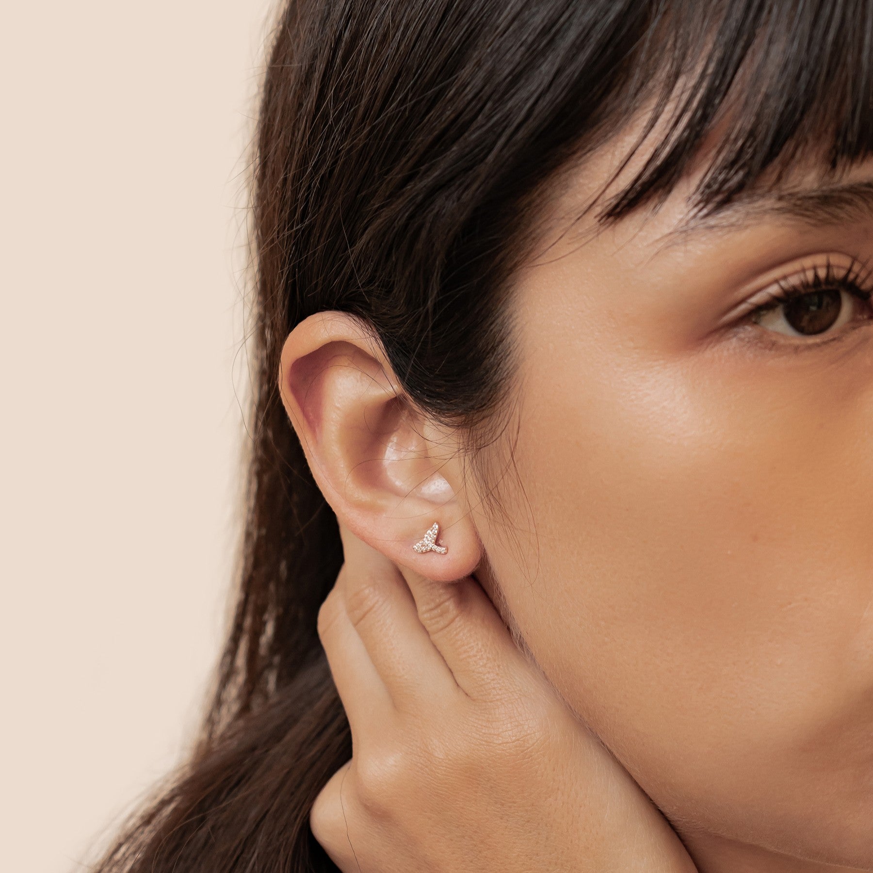 Walflossen Sparkle Ohrstecker Sterling Silber