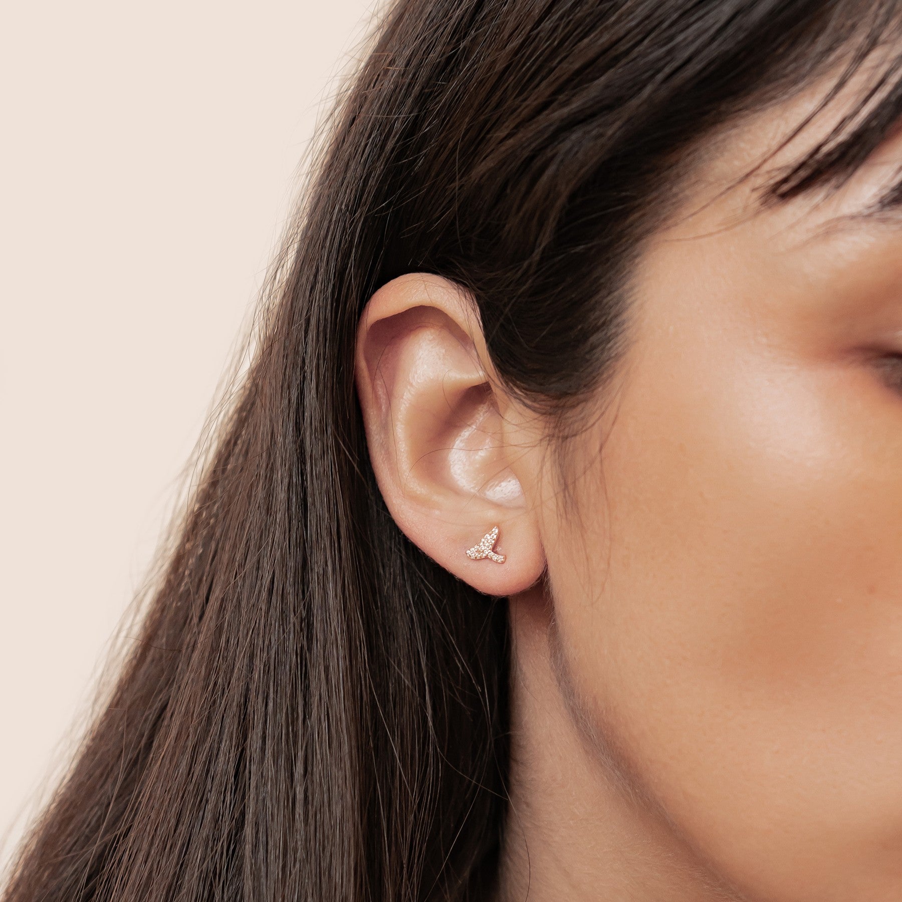 Walflossen Sparkle Ohrstecker Sterling Silber