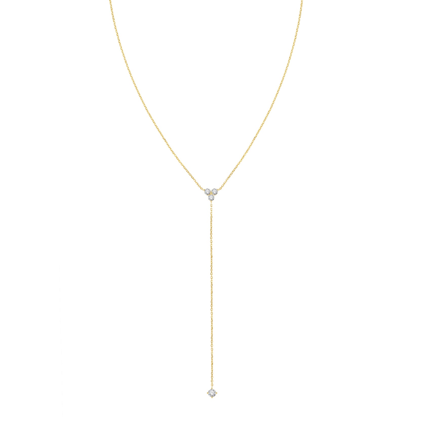 Collier Y Trinity en Or Massif 14 CT