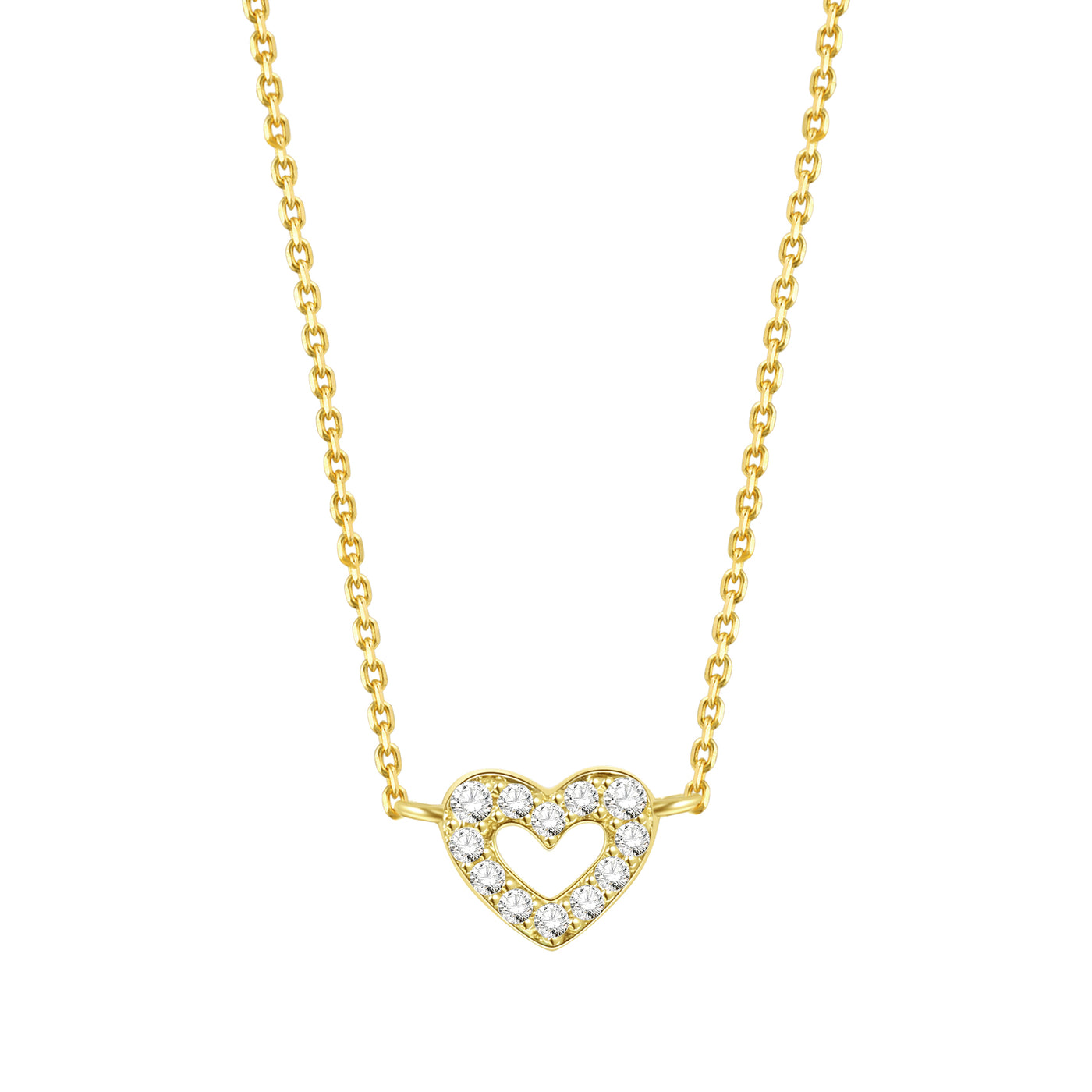 Amore Heart Pendant Necklace 14K Gold