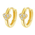 Amore Huggie Hoop Earrings 14K Gold