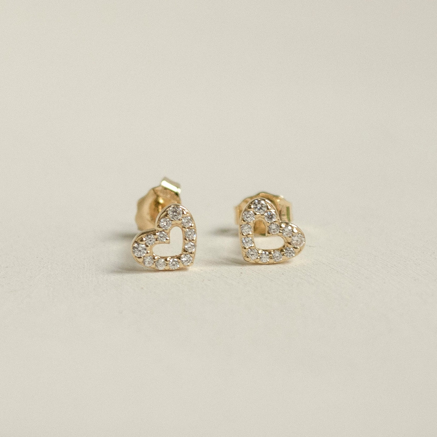 Amore Stud Earrings 14K Gold