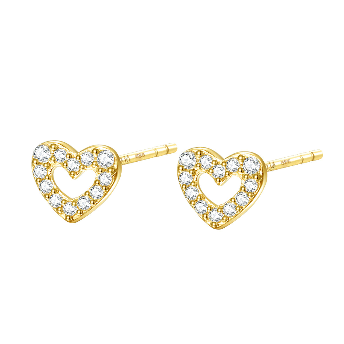 Amore Stud Earrings 14K Gold