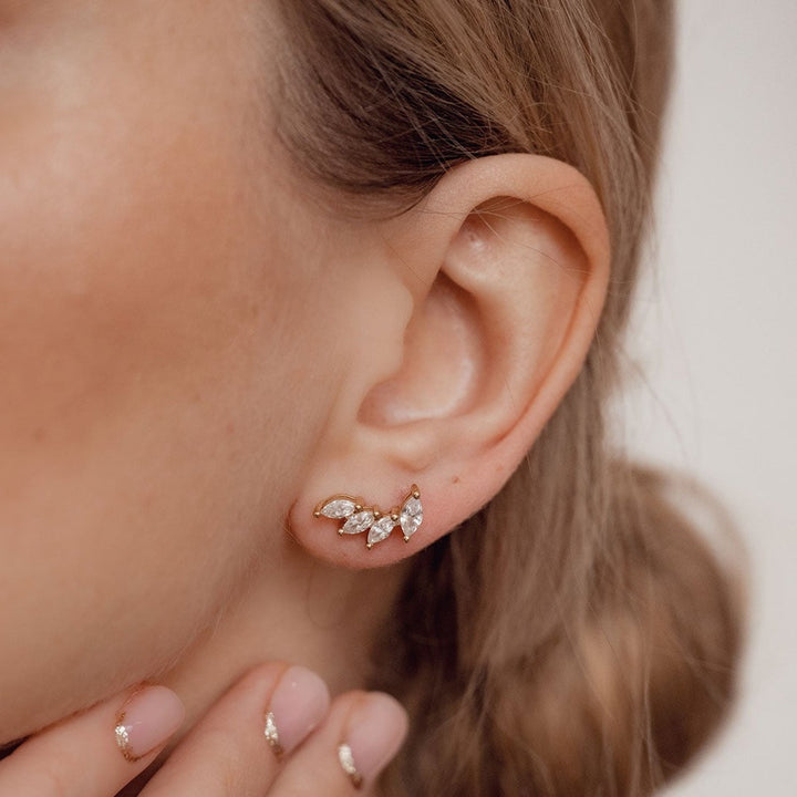 Clous d'Oreilles Arc Argent Sterling en Or