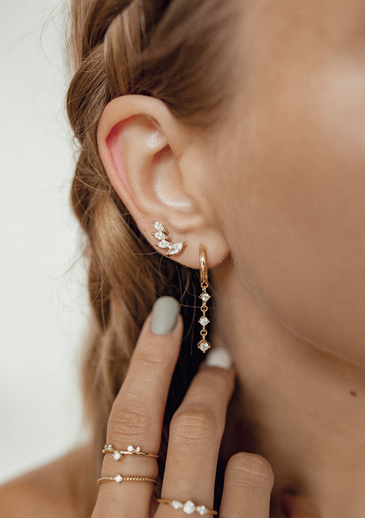 Clous d'Oreilles Arc Argent Sterling en Or