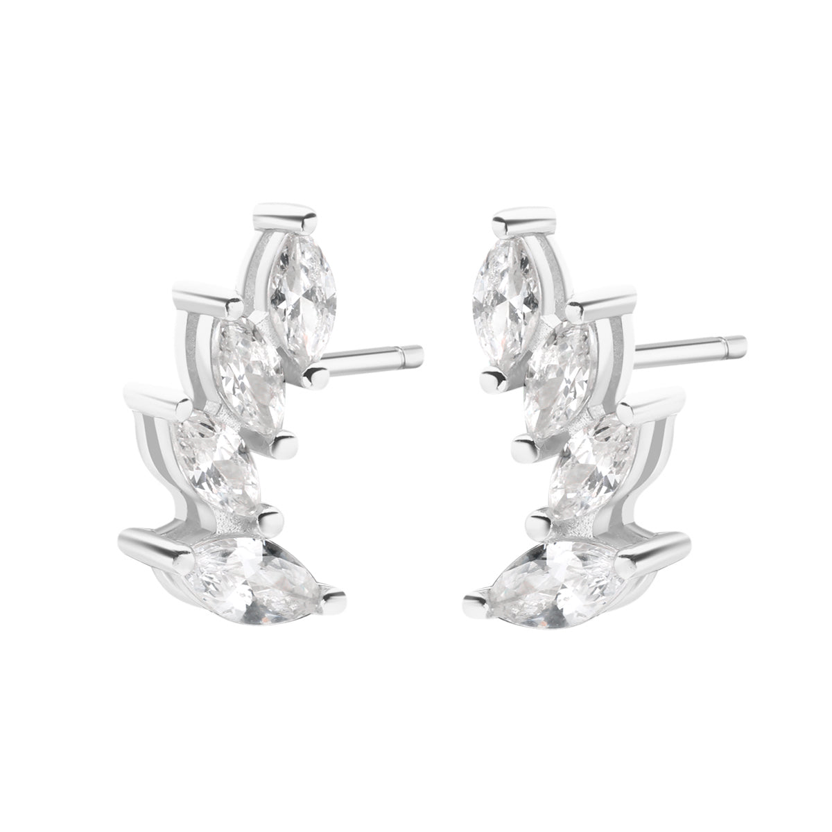 Pendientes de Botón Arco Plata de Ley 925