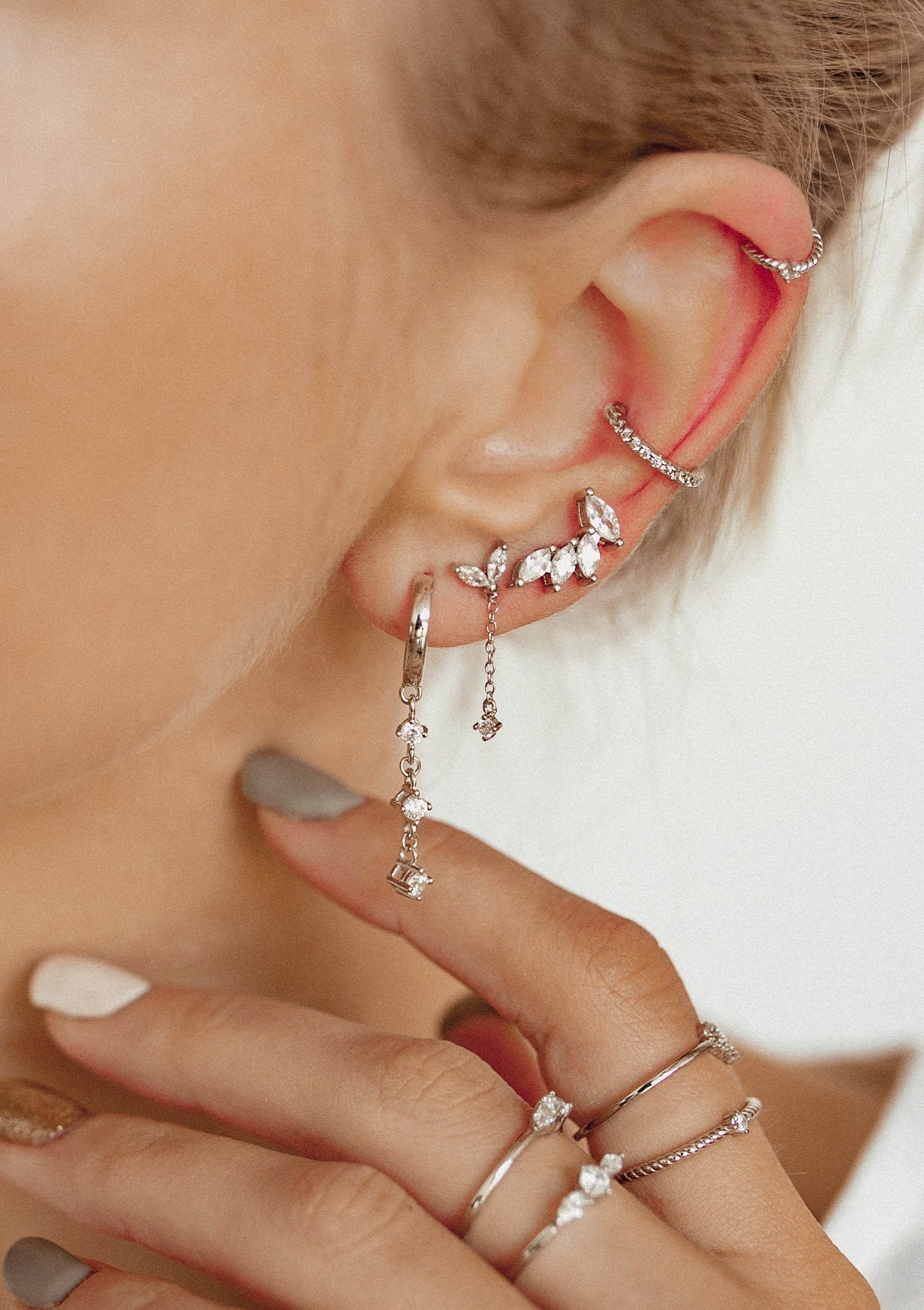 Bogen Ohrstecker Sterlingsilber