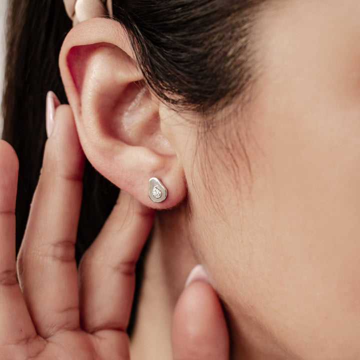 Clous d'Oreille Avocat Argent Sterling