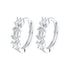 Boucles d'Oreilles Huggie Baguette Sterling Argent