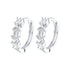 Baguette Huggie Earrings Sterling Silver