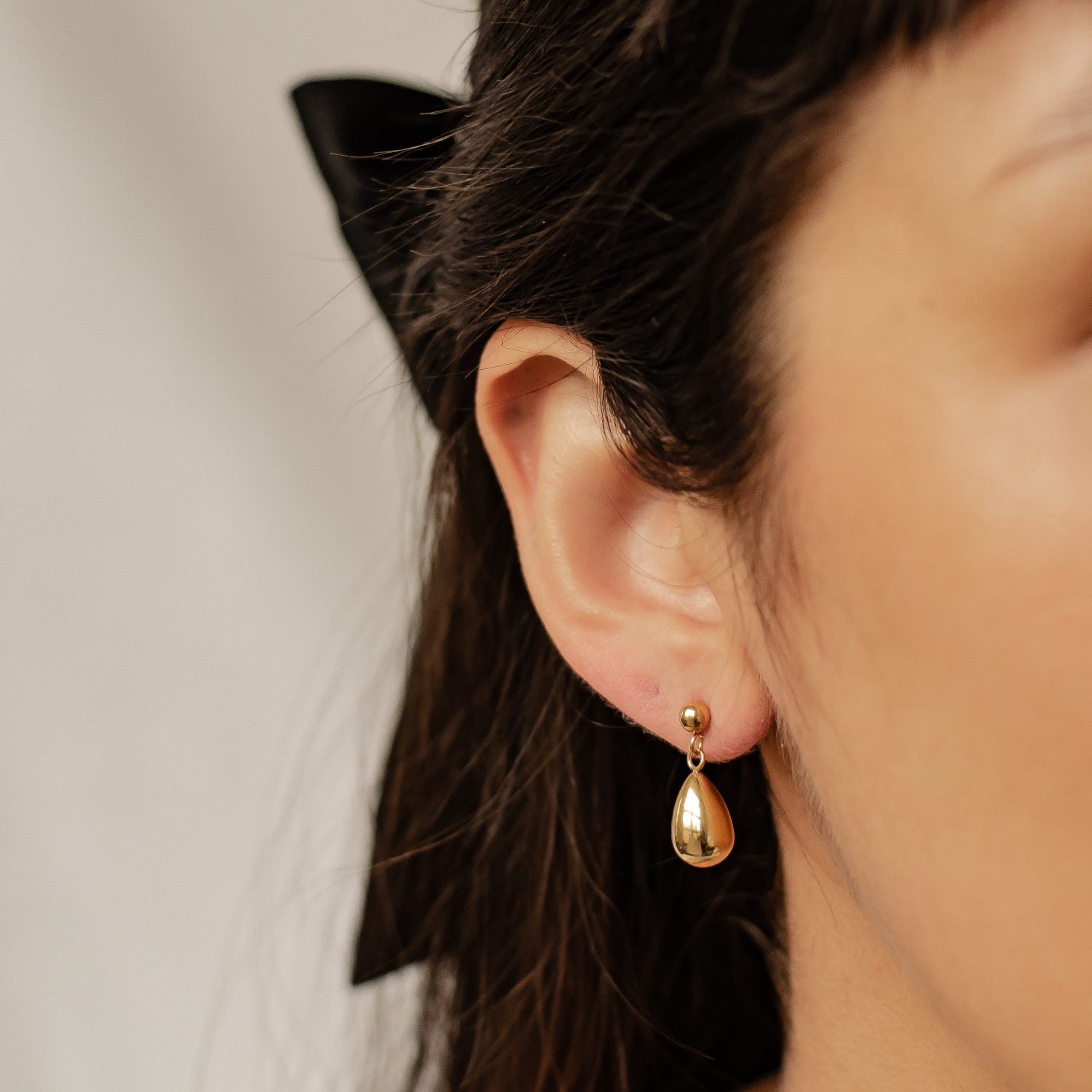 Boucles d'Oreilles Balle et Goutte Huggie Acier Inoxydable