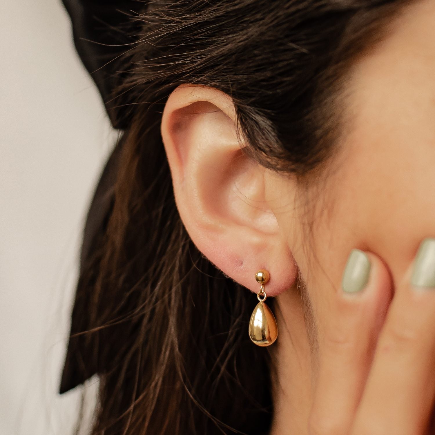 Boucles d'Oreilles Balle et Goutte Huggie Acier Inoxydable