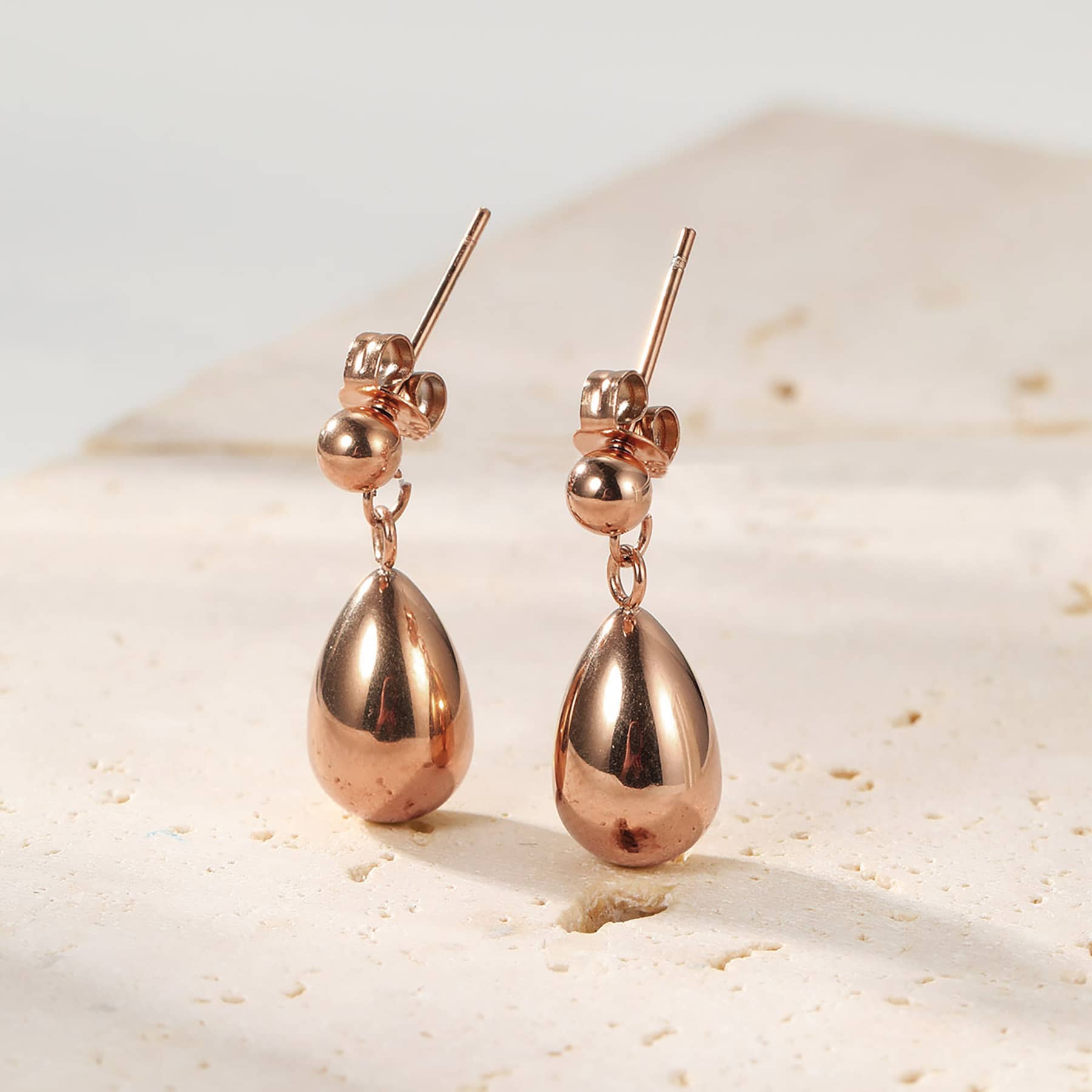 555Jewelry Stainless Steel Bead Ball Round Dangle Leverback Earrings – 316L, Nickel-Free, Made In Thailand