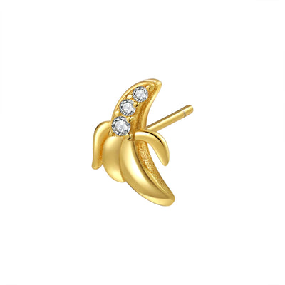 Clous d'Oreille Banane Sterling Argent