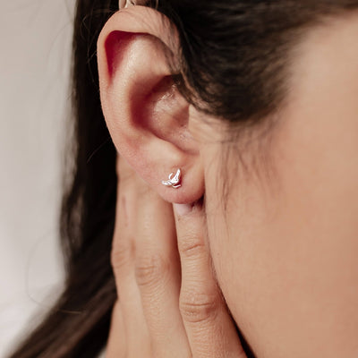 Clous d'Oreille Banane Sterling Argent