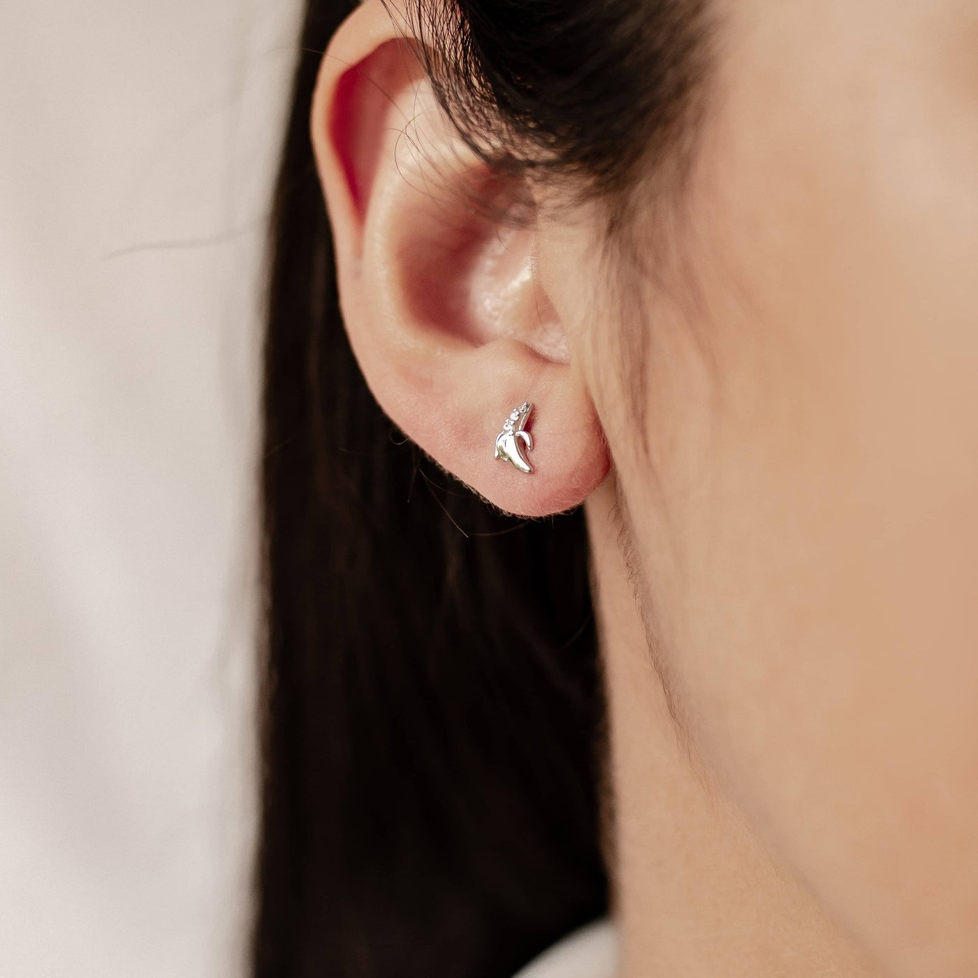 Clous d'Oreille Banane Sterling Argent