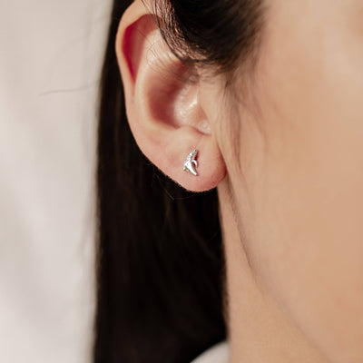 Clous d'Oreille Banane Sterling Argent