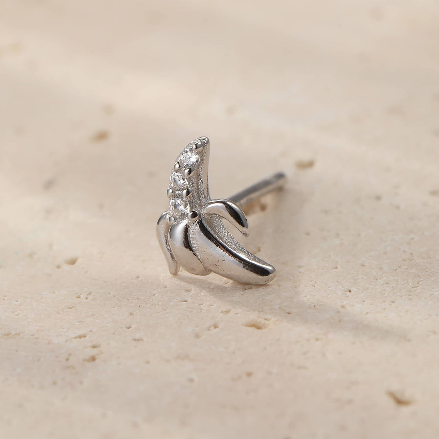 Clous d'Oreille Banane Sterling Argent
