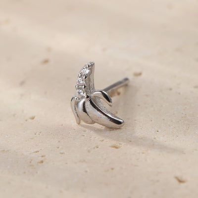 Clous d'Oreille Banane Sterling Argent