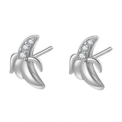 Clous d'Oreille Banane Sterling Argent