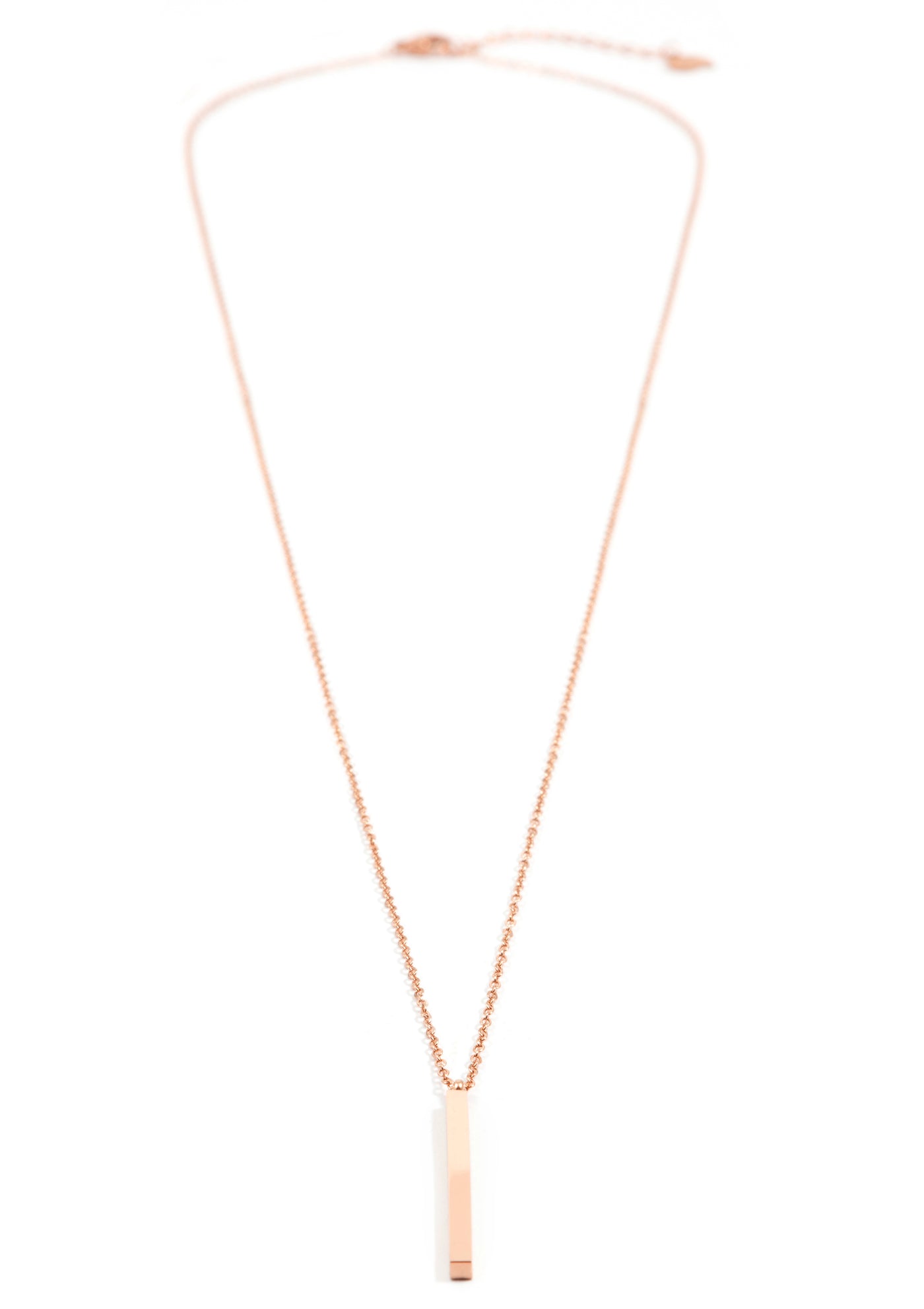 Lange Kette mit Stab Anhänger in Rosegold