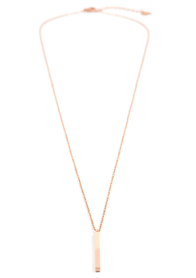 Collier Longue Pendentif Barre Or Rose