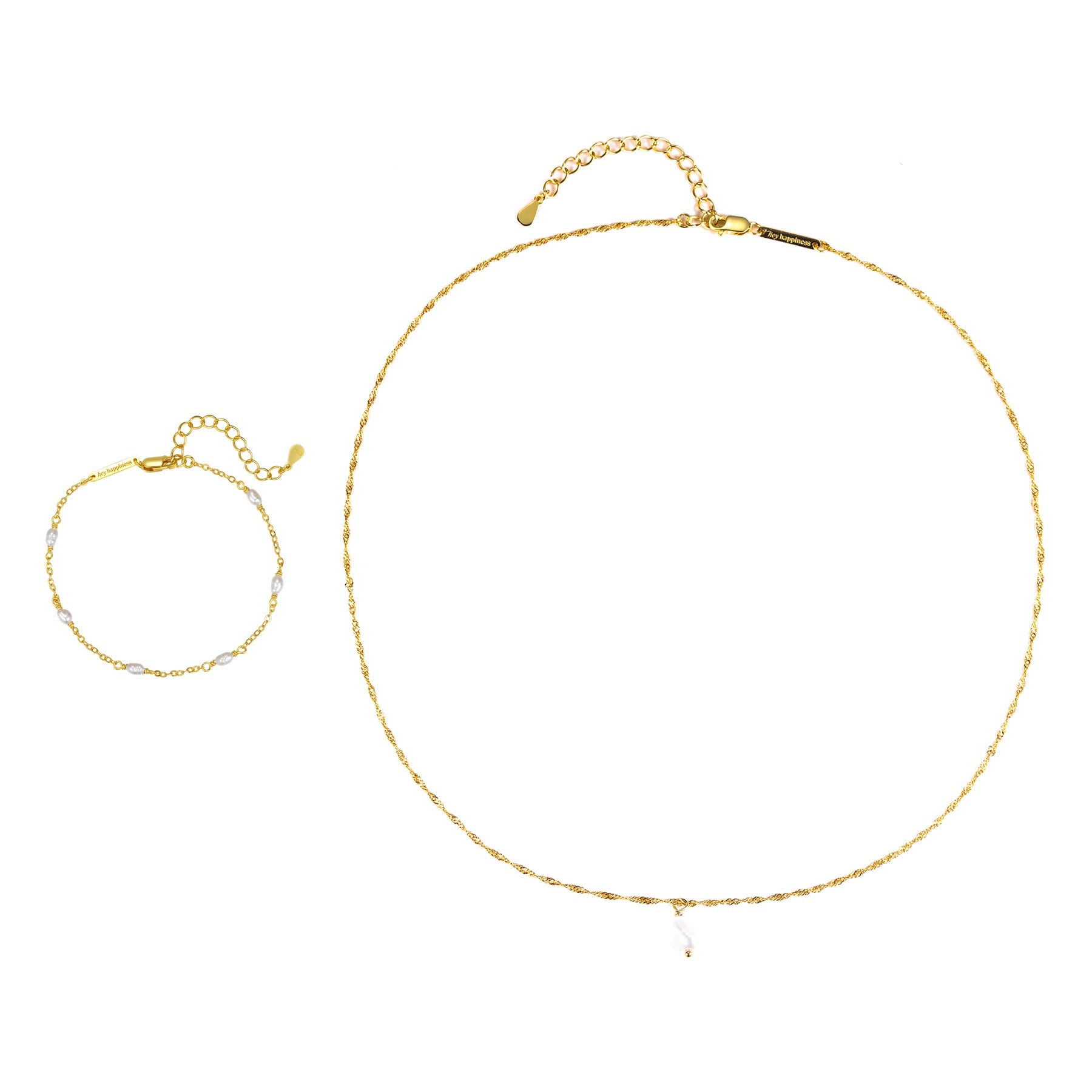 Baroque Pearl Necklace and Bracelet Set Sterling Silver