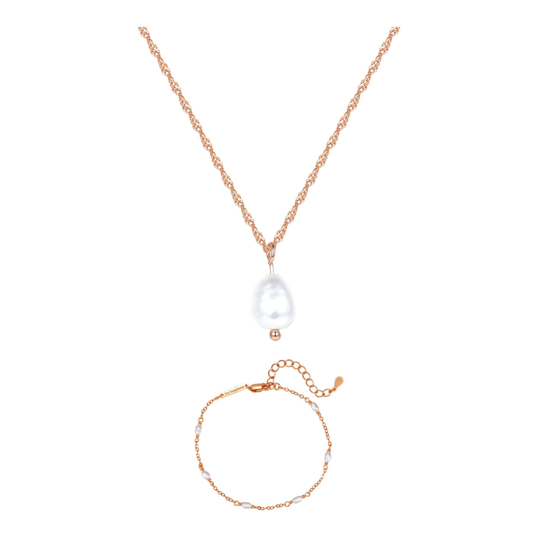 Baroque Pearl Necklace and Bracelet Set Sterling Silver