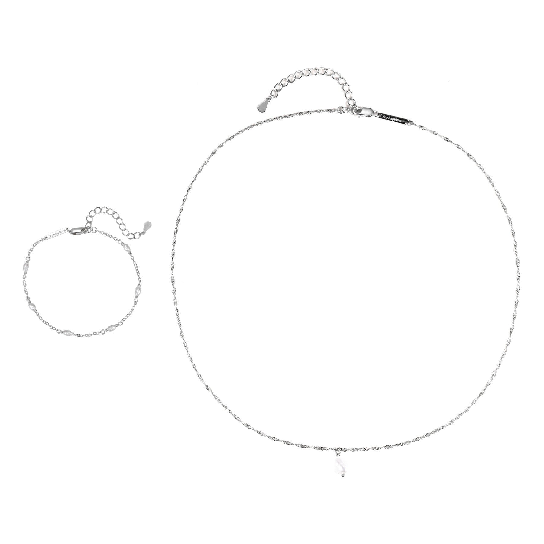Baroque Pearl Necklace and Bracelet Set Sterling Silver