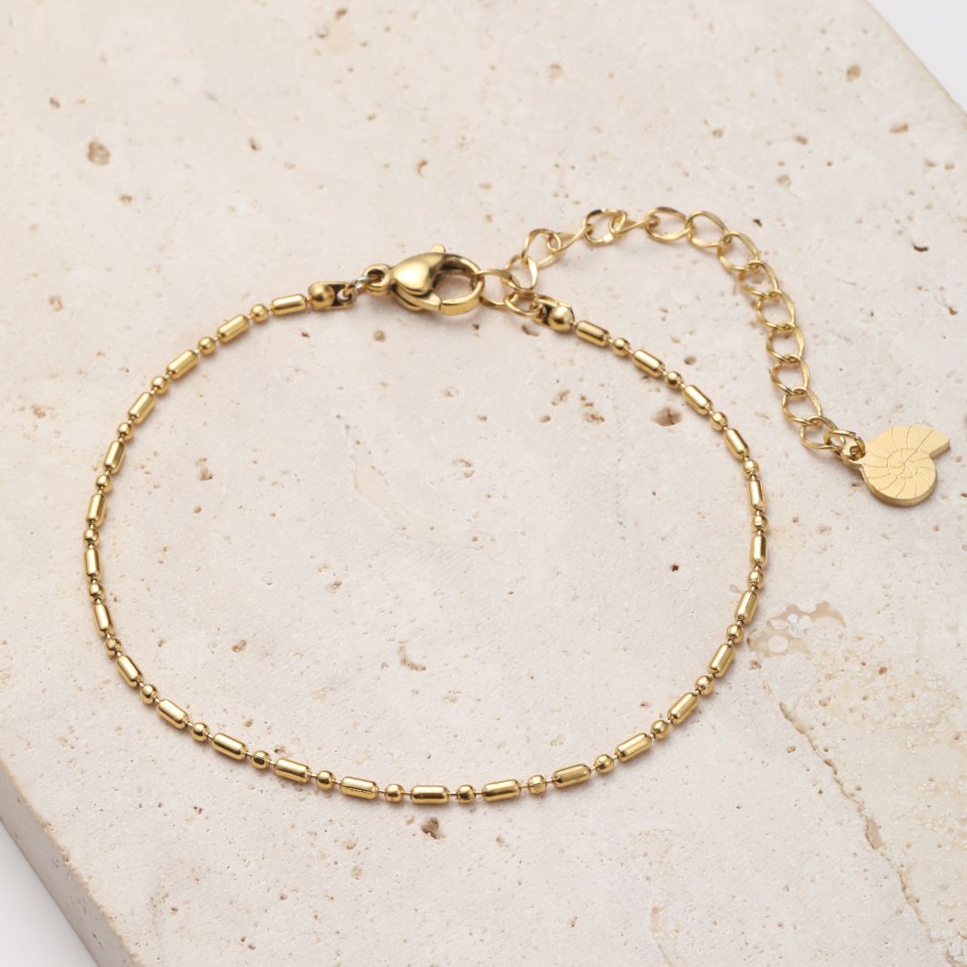 Bracelet Chaîne Perle et Barre en Or