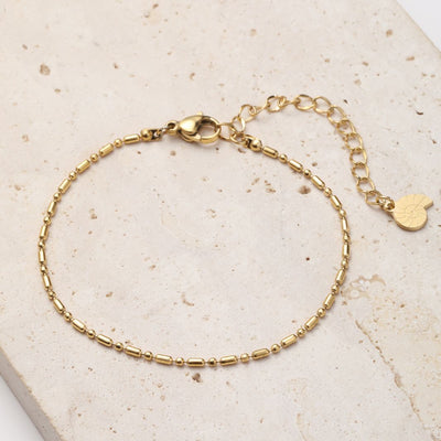 Bracelet Chaîne Perle et Barre en Or