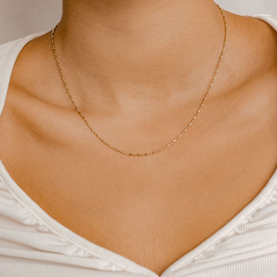 Stab und Kugel Kette in Gold